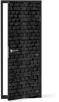 Φόντο με Μαύρα Τούβλα Φόντο – Τοίχοι Αυτοκόλλητα πόρτας 60 x 170 cm (37419)