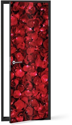 Κόκκινα Ροδοπέταλα Φόντο – Τοίχοι Αυτοκόλλητα πόρτας 60 x 170 cm (12006)