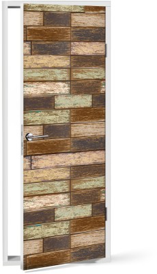 Οριζόντια επένδυση ξύλου Φόντο – Τοίχοι Αυτοκόλλητα πόρτας 60 x 170 cm (12010)