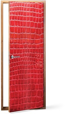 Κόκκινο δέρμα Φόντο – Τοίχοι Αυτοκόλλητα πόρτας 60 x 170 cm (12017)