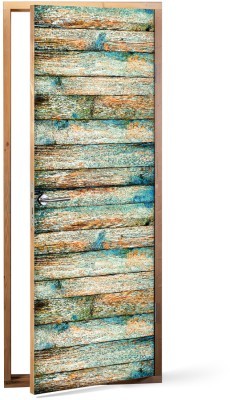 Γαλάζιο Παρκέ Φόντο – Τοίχοι Αυτοκόλλητα πόρτας 60 x 170 cm (12021)