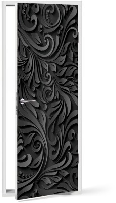 Μαύρα φύλλα, Φόντο – Τοίχοι, Αυτοκόλλητα πόρτας, 60 x 170 εκ. (53313)