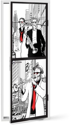 Houseart - ΣΗΜΑΝΤΙΚΟ: Σε περίπτωση διαφοράς τιμής από το κατάστημα ισχύει παντα και μόνο η τιμή του καταστήματος Τζαζ μπάντα, Κόμικς, Αυτοκόλλητα πόρτας, 60 x 170 εκ.