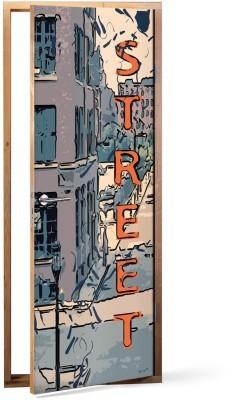 Στο δρόμο… Κόμικς Αυτοκόλλητα πόρτας 60 x 170 cm (15511)