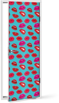 Houseart Μοτίβο με χείλη, Κόμικς, Αυτοκόλλητα πόρτας, 60 x 170 εκ.