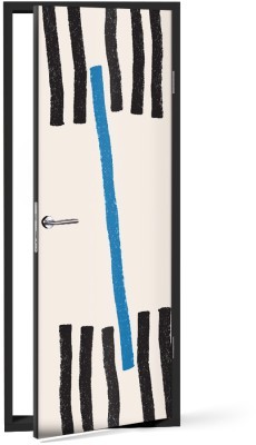 Μαύρες και μπλε κάθετες γραμμές, Line Art, Αυτοκόλλητα πόρτας, 60 x 170 εκ. (44603)