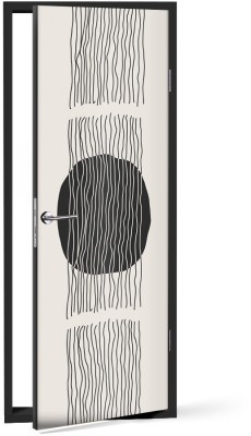 Black circle, Line Art, Αυτοκόλλητα πόρτας, 60 x 170 εκ. (44611)