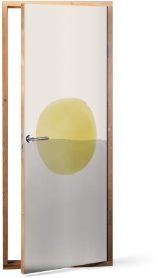 Yellow circle, Line Art, Αυτοκόλλητα πόρτας, 60 x 170 εκ. (44619)