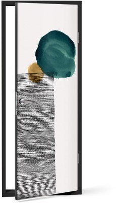 Houseart - ΣΗΜΑΝΤΙΚΟ: Σε περίπτωση διαφοράς τιμής από το κατάστημα ισχύει παντα και μόνο η τιμή του καταστήματος Abstract print, Line Art, Αυτοκόλλητα πόρτας, 60 x 170