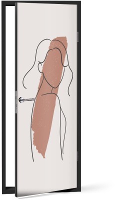 Γραμμικό περίγραμμα σώματος Line Art Αυτοκόλλητα πόρτας 60 x 170 εκ. (44630)