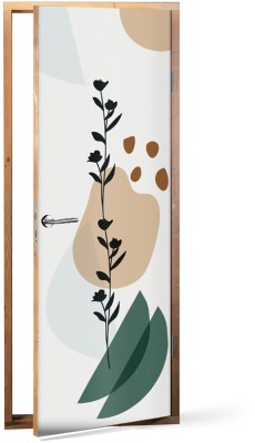 Houseart Leaves line painting, Line Art, Αυτοκόλλητα πόρτας, 60 x 170 εκ.