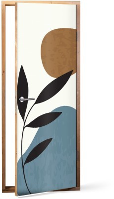 Composition with leaves, Line Art, Αυτοκόλλητα πόρτας, 