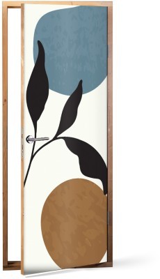 Leaves Art, Line Art, Αυτοκόλλητα πόρτας, 60 x 170 εκ. (44637)