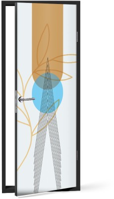 Houseart - ΣΗΜΑΝΤΙΚΟ: Σε περίπτωση διαφοράς τιμής από το κατάστημα ισχύει παντα και μόνο η τιμή του καταστήματος Αφηρημένο σχέδιο και φύλλο, Line Art, Αυτοκόλλητα πόρτα