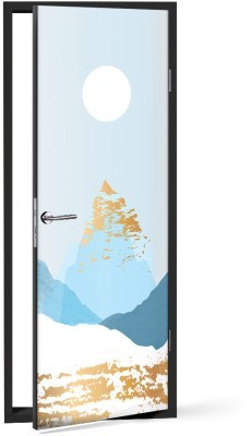 Houseart Blue and gold impression, Line Art, Αυτοκόλλητα πόρτας, 60 x 170 εκ.