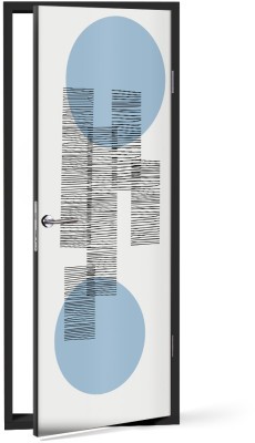 Μπλε κύκλοι, Line Art, Αυτοκόλλητα πόρτας, 60 x 170 εκ. (44646)
