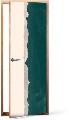 Green and pink Line Art Αυτοκόλλητα πόρτας 60 x 170 εκ. (44659)