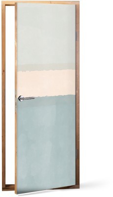 Γαλάζιο, μπεζ και μπλε, Line Art, Αυτοκόλλητα πόρτας, 60 x 170 εκ. (44661)