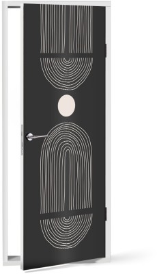 Σκουρόχρωμη σύνθεση Line Art Αυτοκόλλητα πόρτας 60 x 170 εκ. (44664)