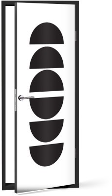 Μαύρα μισοφέγγαρα Line Art Αυτοκόλλητα πόρτας 60 x 170 εκ. (44667)