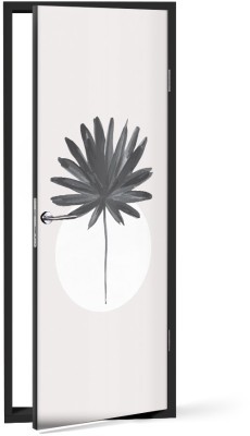 Μαύρο φυτό, Line Art, Αυτοκόλλητα πόρτας, 60 x 170 εκ. (44670)