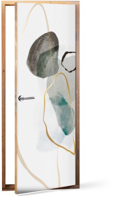 Πινελιές νερομπογιάς Line Art Αυτοκόλλητα πόρτας 60 x 170 εκ. (44716)