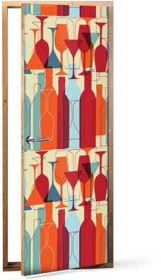Drink Wine, Μοτίβα, Αυτοκόλλητα πόρτας, 60 x 170 εκ. (37392)