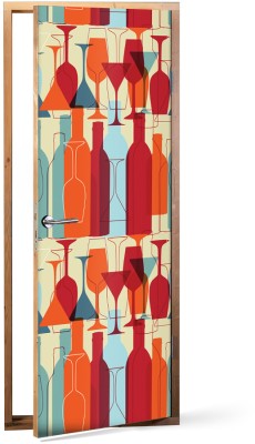 Houseart Drink Wine, Μοτίβα, Αυτοκόλλητα πόρτας, 60 x 170 εκ.