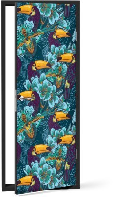 Μοτίβο με Λουλούδια Μοτίβα Αυτοκόλλητα πόρτας 60 x 170 cm (37410)