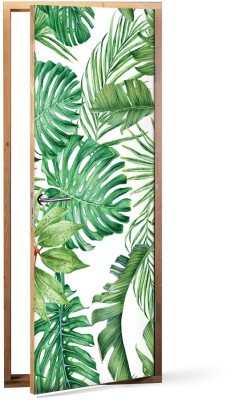 Πράσινα Φύλλα Μοτίβα Αυτοκόλλητα πόρτας 60 x 170 cm (37414)