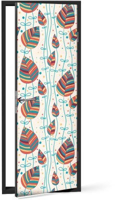Πολύχρωμα Φύλλα, Μοτίβα, Αυτοκόλλητα πόρτας, 60 x 170 εκ.