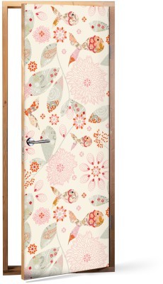 Λουλούδια και Ψάρια Μοτίβα Αυτοκόλλητα πόρτας 60 x 170 cm (12895)