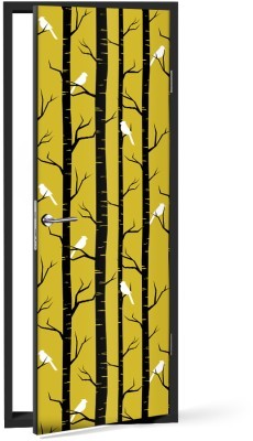 Πουλιά στο δάσος Μοτίβα Αυτοκόλλητα πόρτας 60 x 170 cm (12238)