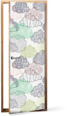 Διακόσμηση παιδικού δωματίου House Art - ΣΗΜΑΝΤΙΚΟ: Σε περίπτωση διαφοράς τιμής από το κατάστημα ισχύει παντα και μόνο η τιμή του καταστήματος Πολύχρωμα σύννεφα, Μοτίβα, Αυτοκόλλητα πόρτας, 60 x 170