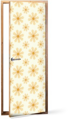 Κίτρινα Λουλούδια Μοτίβα Αυτοκόλλητα πόρτας 60 x 170 cm (12244)