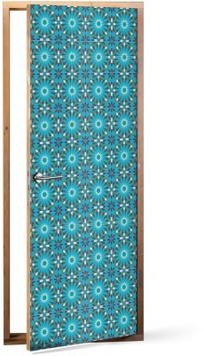 Μπλε μοτίβο Μοτίβα Αυτοκόλλητα πόρτας 60 x 170 cm (15588)
