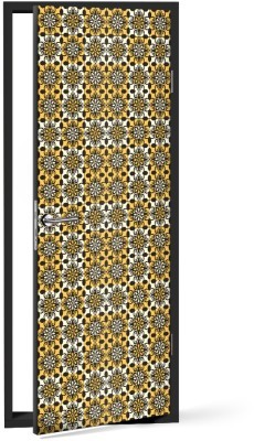 Κίτρινο μοτίβο Μοτίβα Αυτοκόλλητα πόρτας 60 x 170 cm (15589)