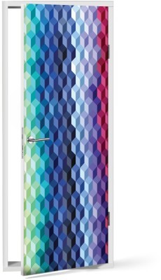 Μοτίβο με πολύχρωμους κύβους, Μοτίβα, Αυτοκόλλητα πόρτας, 60 x 170 εκ. (53358)