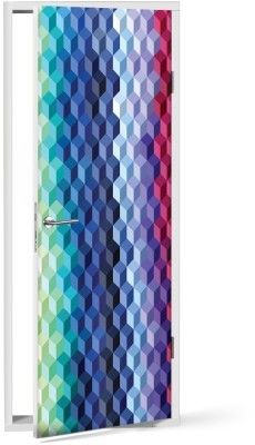 Houseart - ΣΗΜΑΝΤΙΚΟ: Σε περίπτωση διαφοράς τιμής από το κατάστημα ισχύει παντα και μόνο η τιμή του καταστήματος Μοτίβο με πολύχρωμους κύβους, Μοτίβα, Αυτοκόλλητα πόρτα