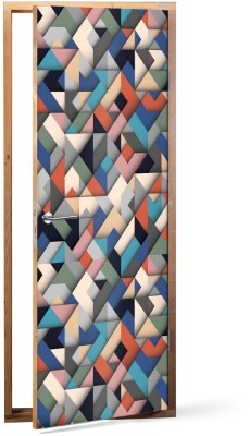 Πολύχρωμο παζλ, Μοτίβα, Αυτοκόλλητα πόρτας, 60 x 170 εκ. (53360)