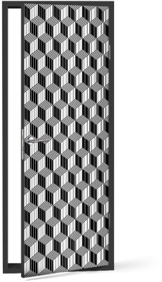 Ασπρόμαυροι κύβοι, Μοτίβα, Αυτοκόλλητα πόρτας, 60 x 170 εκ. (53364)