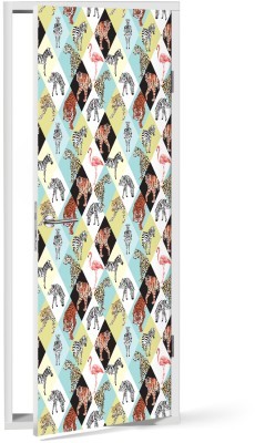 Houseart - ΣΗΜΑΝΤΙΚΟ: Σε περίπτωση διαφοράς τιμής από το κατάστημα ισχύει παντα και μόνο η τιμή του καταστήματος Άγρια ζώα, Μοτίβα, Αυτοκόλλητα πόρτας, 60 x 170 εκ.