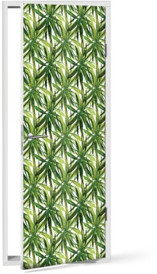Πράσινα λεπτά φύλλα, Μοτίβα, Αυτοκόλλητα πόρτας, 60 x 170 εκ. (53432)