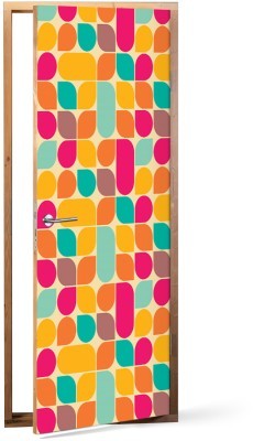 Αφηρημένα στρογγυλά σχήματα, Μοτίβα, Αυτοκόλλητα πόρτας, 60 x 170 εκ. (53443)