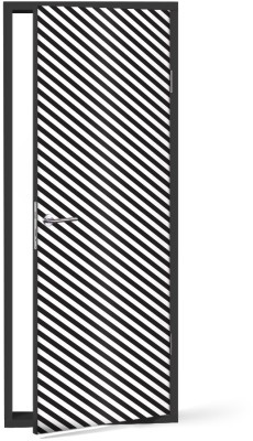 Ασπρόμαυρες διαγώνιες γραμμές, Μοτίβα, Αυτοκόλλητα πόρτας, 60 x 170 εκ. (53445)