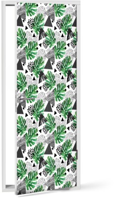 Φύλλα monstera, Μοτίβα, Αυτοκόλλητα πόρτας, 60 x 170 εκ.