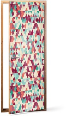 Πολύχρωμα τρίγωνα, Μοτίβα, Αυτοκόλλητα πόρτας, 60 x 170 εκ. (53522)