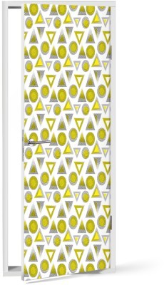 Χρυσά τρίγωνα και κύκλοι, Μοτίβα, Αυτοκόλλητα πόρτας, 60 x 170 εκ.