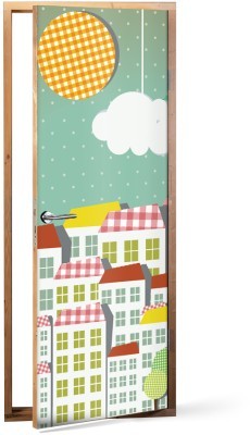 Χαρούμενη Μικρή πόλη, Παιδικά, Αυτοκόλλητα πόρτας, 60 x 170 εκ.