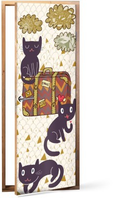 Ταξιδιάρικες γάτες Παιδικά Αυτοκόλλητα πόρτας 60 x 170 cm (11952)